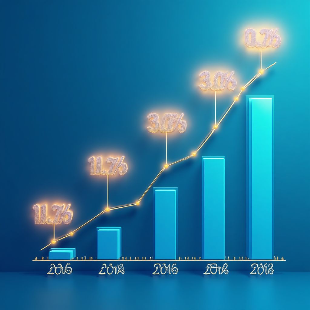 Gráfico de crecimiento de usuarios de Mercado Pago